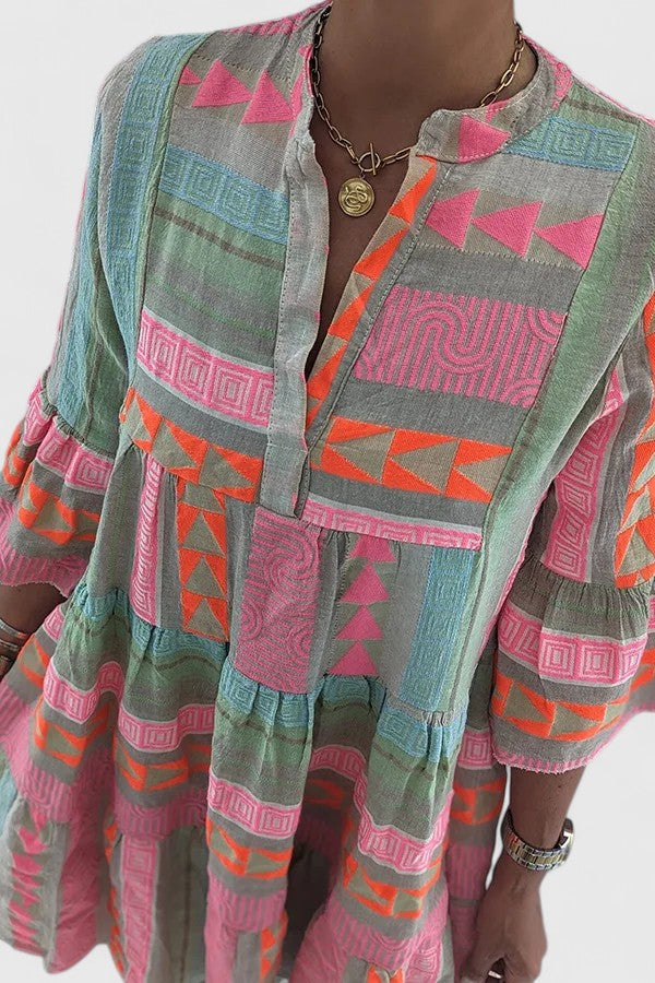 Women's Boho Tiered Dress with Swing