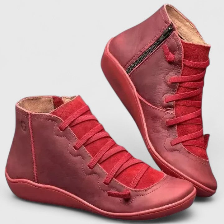 Women’s Vintage Leather Orthopedic Boots with Arch Support