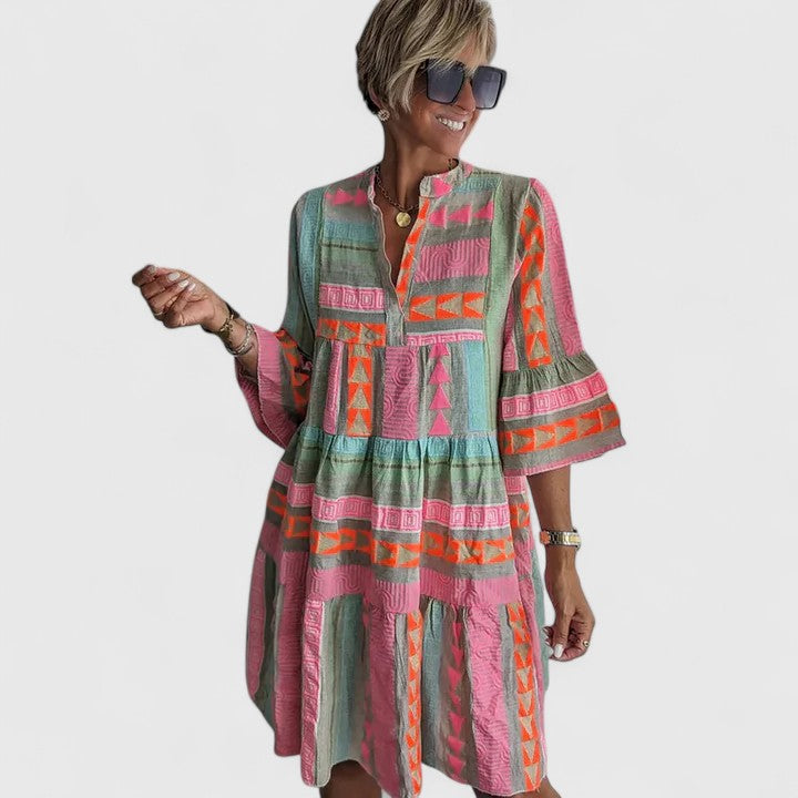 Women's Boho Tiered Dress with Swing