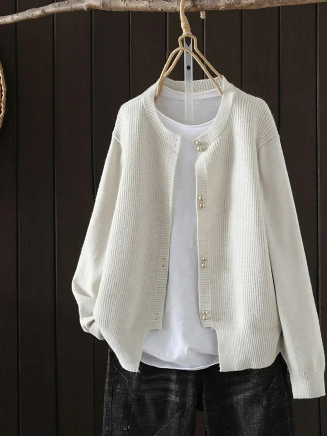 Auri | Women’s Cardigan with Pearl-Inspired Buttons