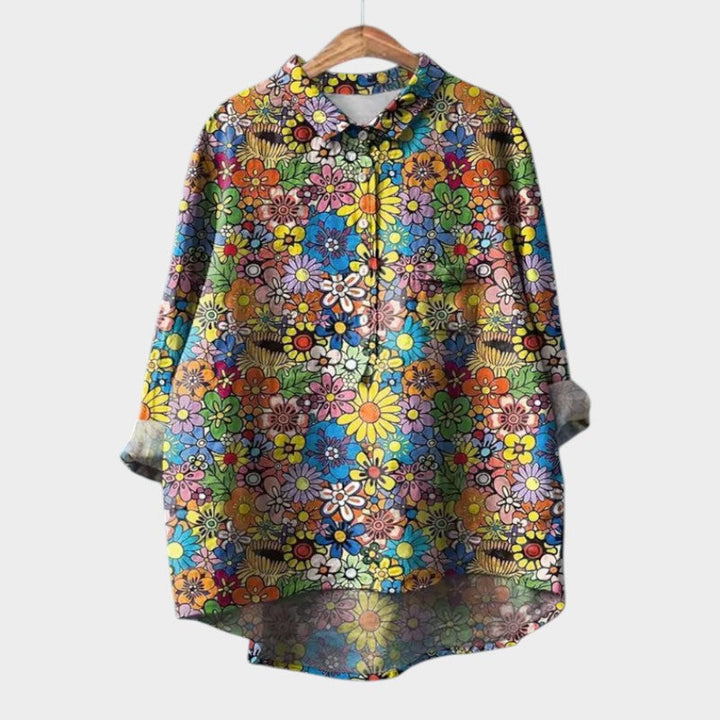 Women’s Floral Blouse with Button Front