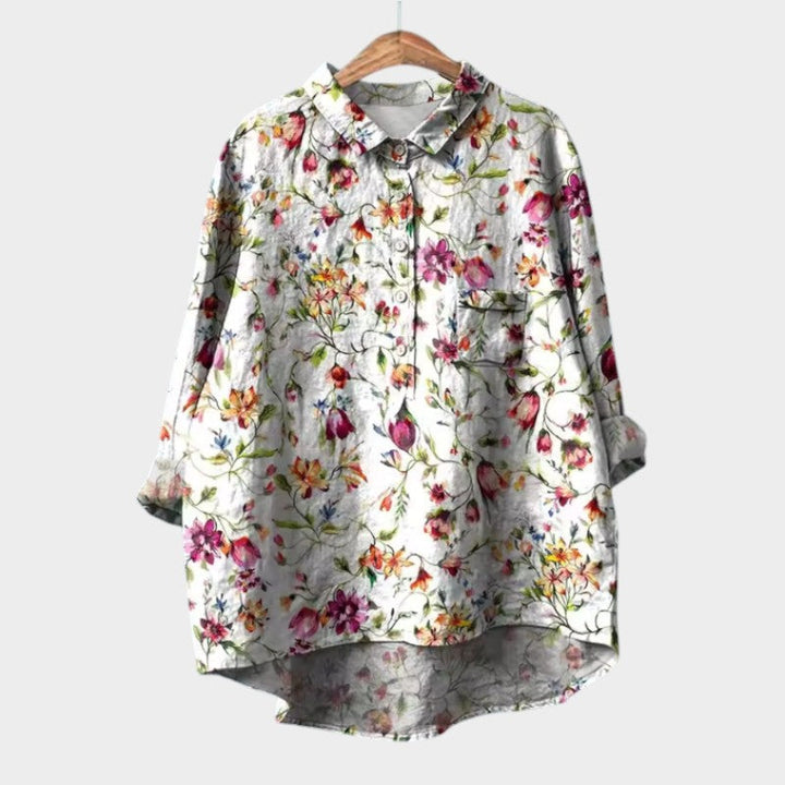 Women’s Floral Blouse with Button Front