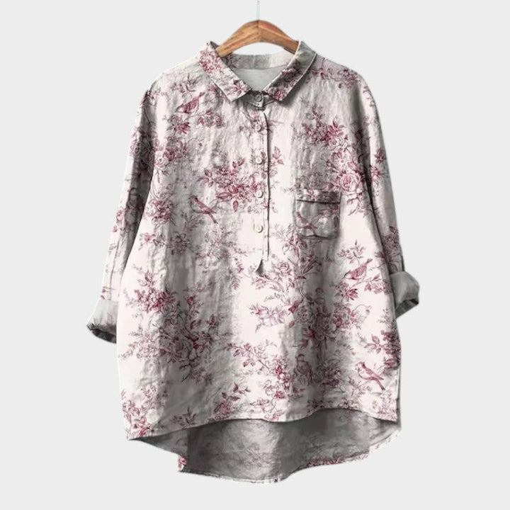 Women’s Floral Blouse with Button Front