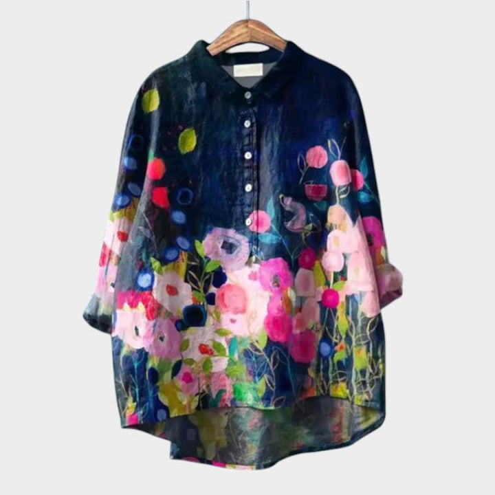 Women’s Floral Blouse with Button Front