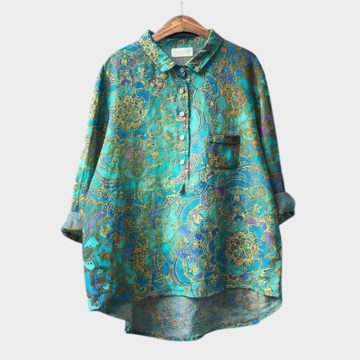 Women’s Floral Blouse with Button Front