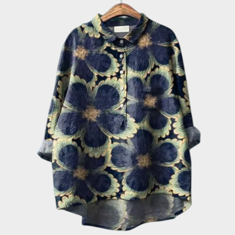 Women’s Floral Blouse with Button Front
