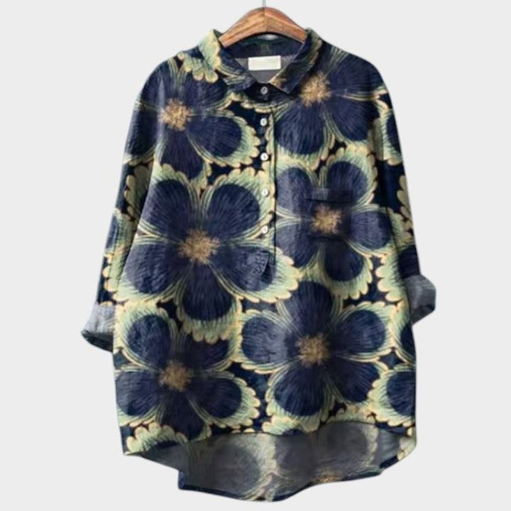Women’s Floral Blouse with Button Front