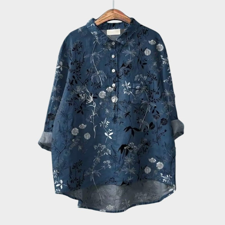 Women’s Floral Blouse with Button Front