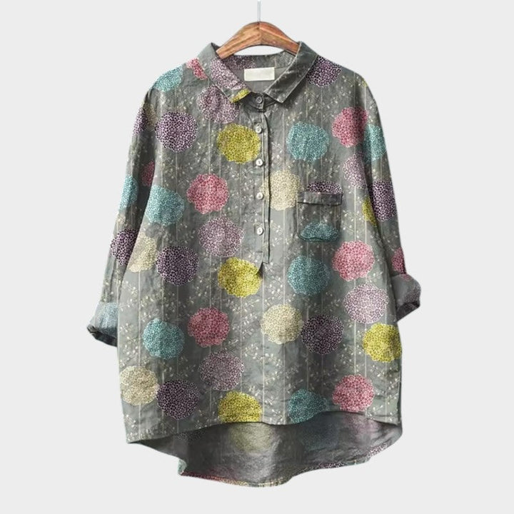 Women’s Floral Blouse with Button Front