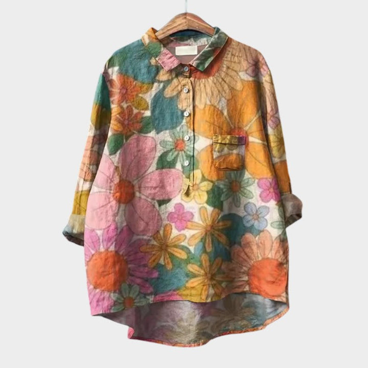 Women’s Floral Blouse with Button Front