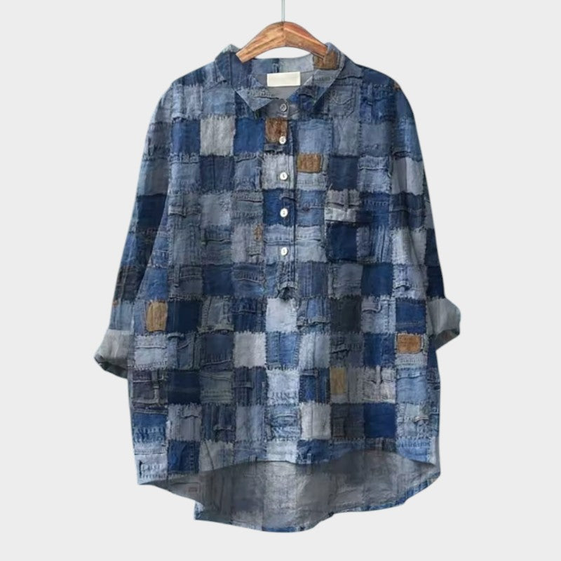 Women’s Leaf-Print Blouse with Lightweight Comfort
