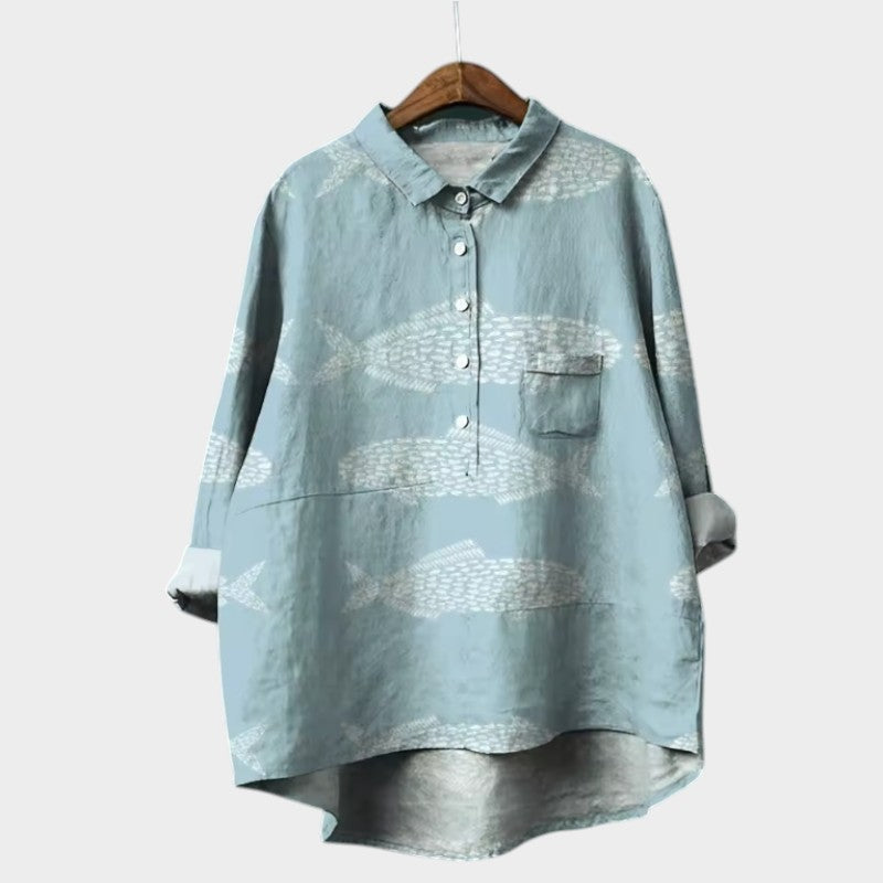 Women’s Floral Print Blouse - Relaxed FIt