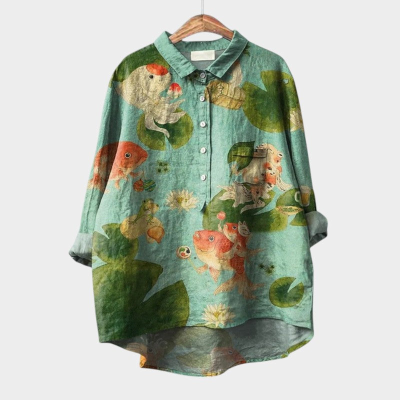 Women’s Floral Print Blouse - Relaxed FIt
