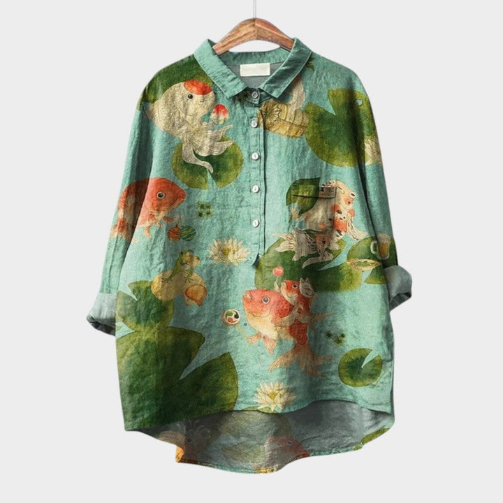Women’s Floral Print Blouse - Relaxed FIt