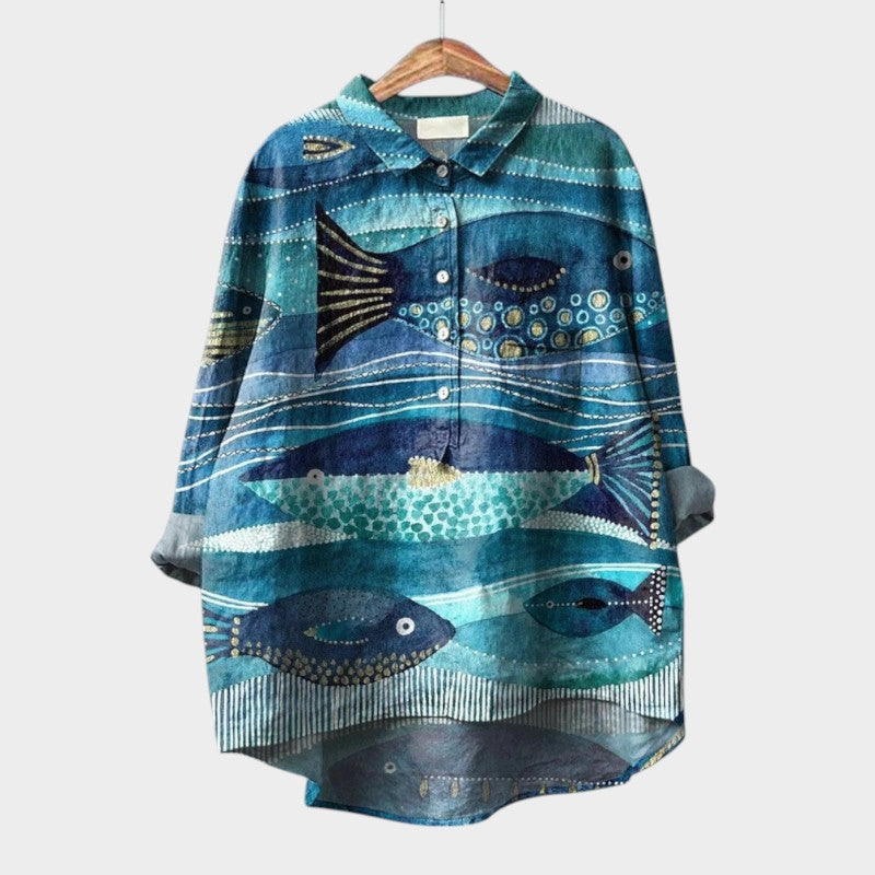 Women’s Floral Print Blouse - Relaxed FIt