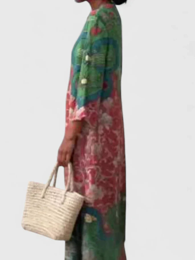 Kymberah | Women’s Sophisticated Midi Dress with Deep V-Neck