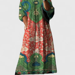 Kymberah | Women’s Sophisticated Midi Dress with Deep V-Neck