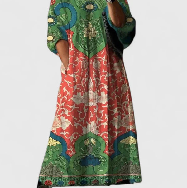 Kymberah | Women’s Sophisticated Midi Dress with Deep V-Neck