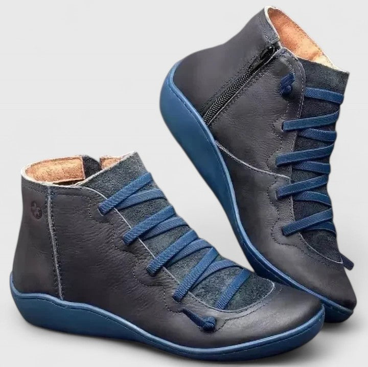Women’s Vintage Leather Orthopedic Boots with Arch Support