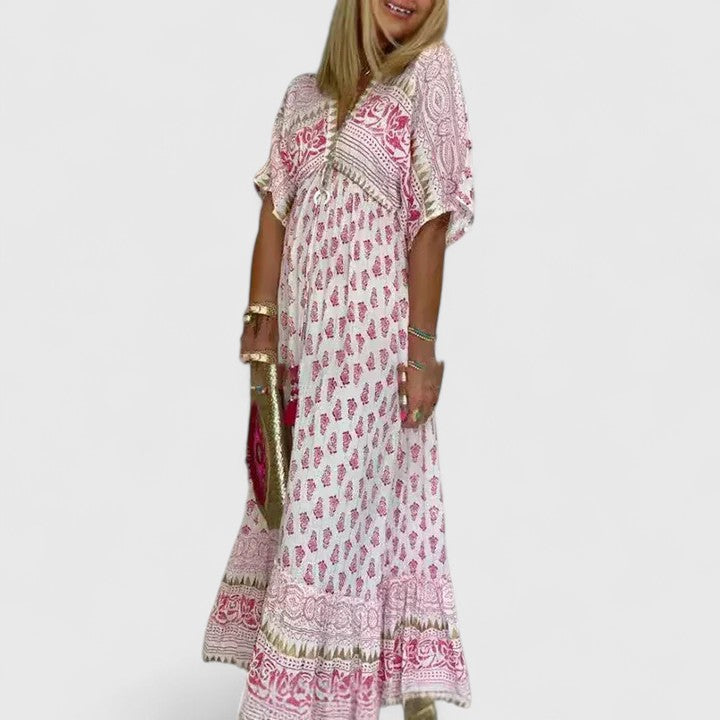 Lyrianna | Women’s Comfortable Maxi Dress with Boho Print