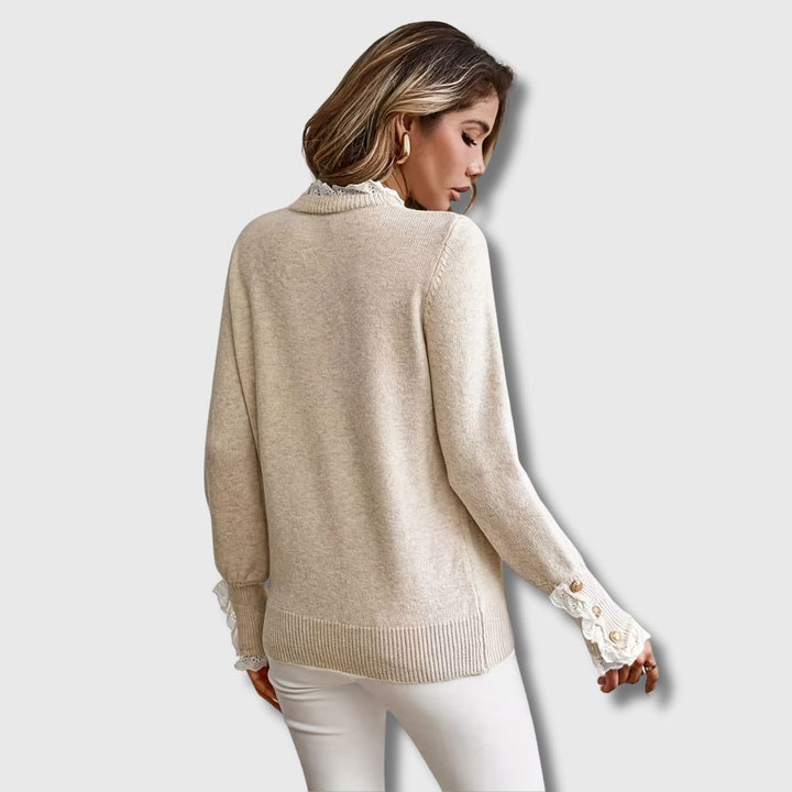 Evee | Women’s Elegant Sweater with Lace Details