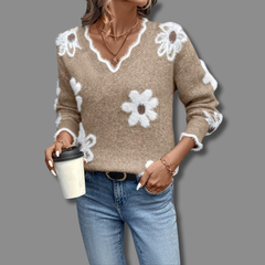 Talli | Women’s Elegant Sweater with Floral Design