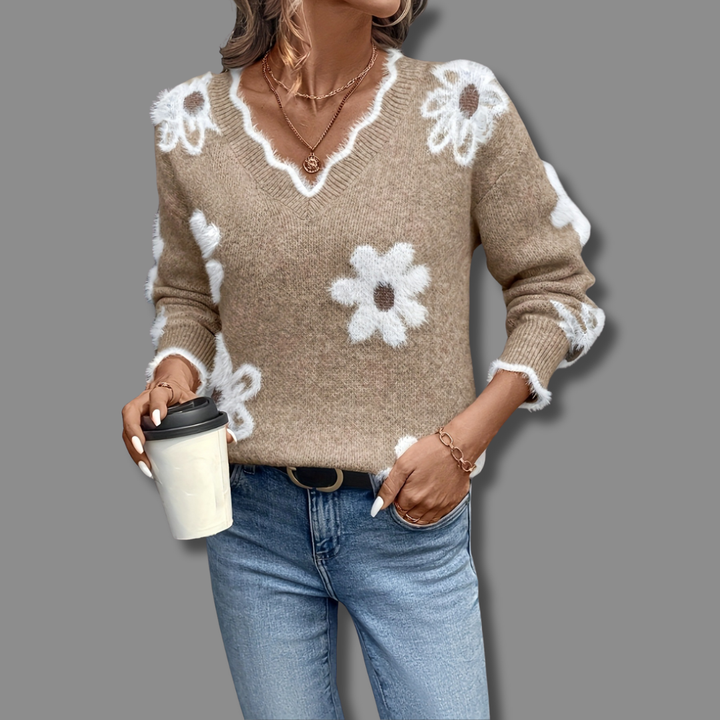 Talli | Women’s Elegant Sweater with Floral Design