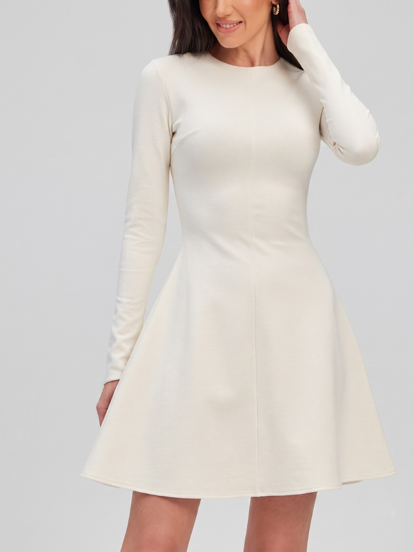 Women’s Nostalgic A-Line Mini Dress with Sleeves