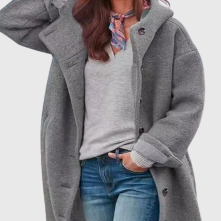 Women’s Oversized Coat with Button Fastening