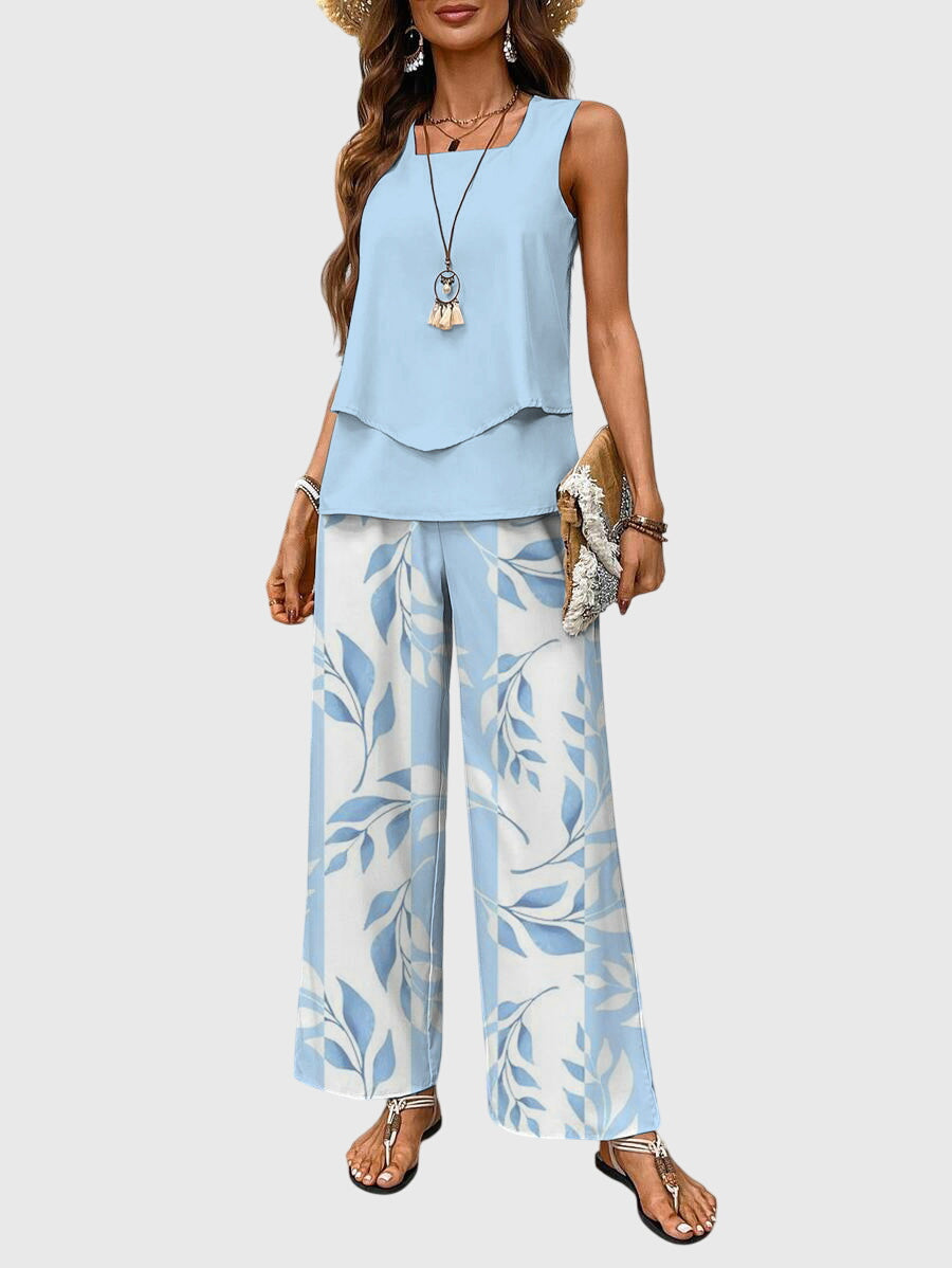 Women’s 2-Piece Summer Set with Square Neckline