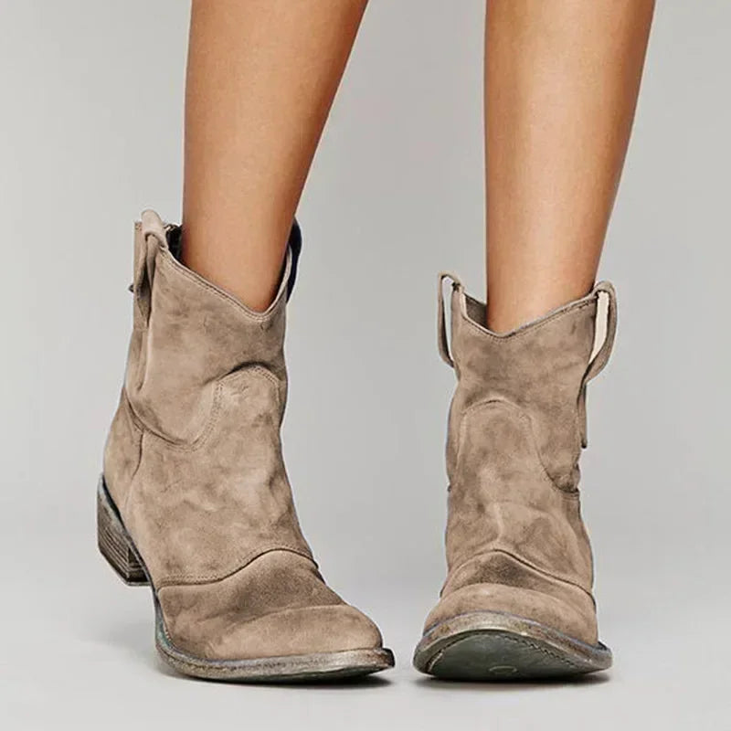 Women's Ankle Boots - Western Slip-On
