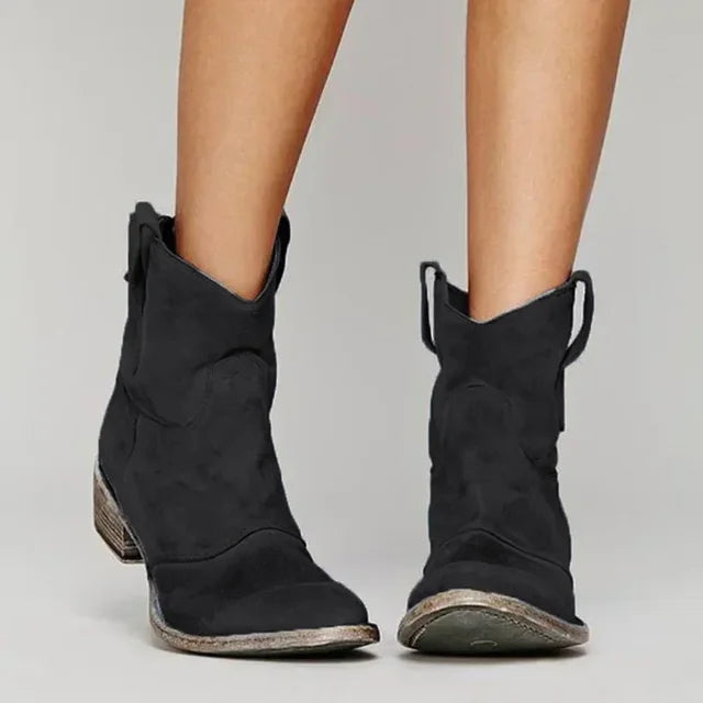 Women's Ankle Boots - Western Slip-On