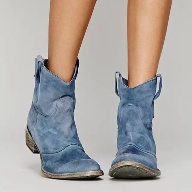 Women's Ankle Boots - Western Slip-On