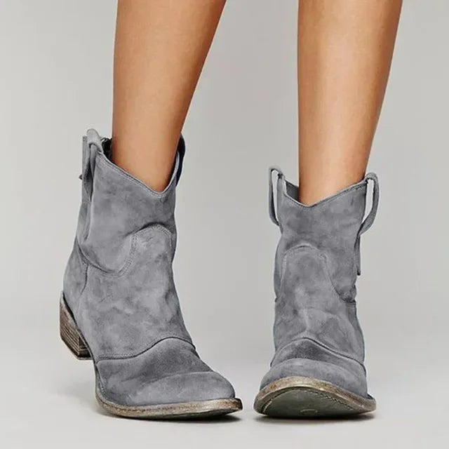 Women's Ankle Boots - Western Slip-On
