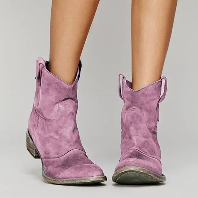 Women's Ankle Boots - Western Slip-On