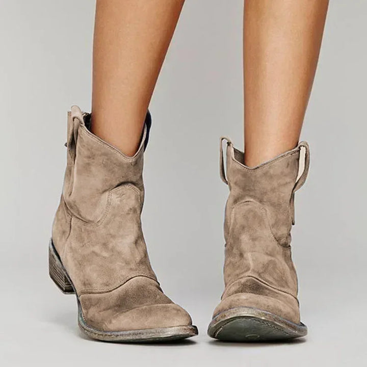 Women's Ankle Boots - Western Slip-On