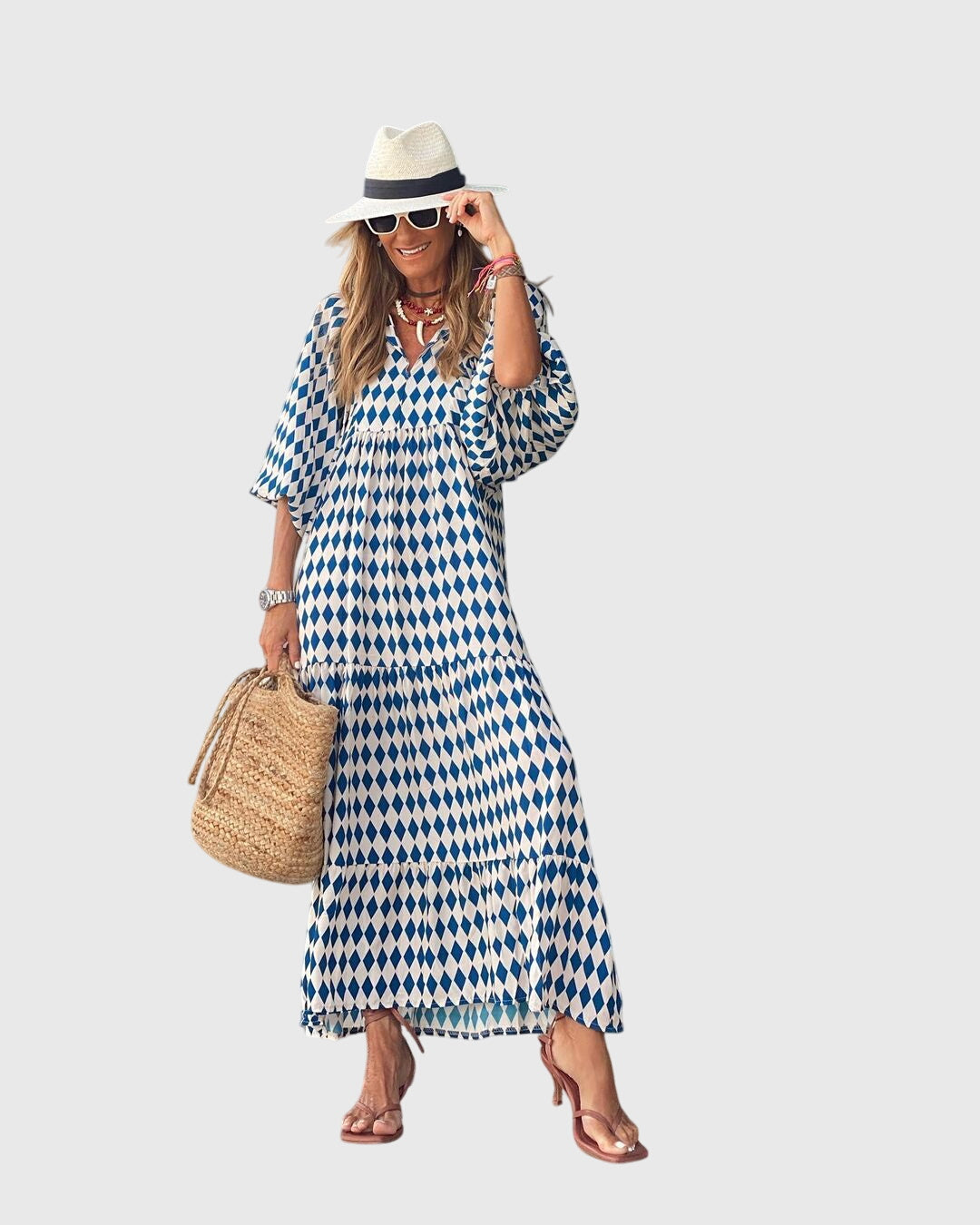 Women’s Boho Maxi Dress - Floral Print