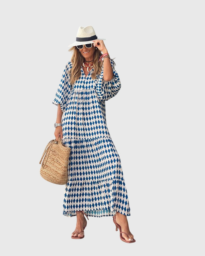 Women’s Boho Maxi Dress - Floral Print