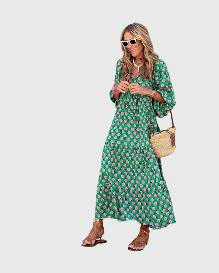 Women’s Boho Maxi Dress - Floral Print
