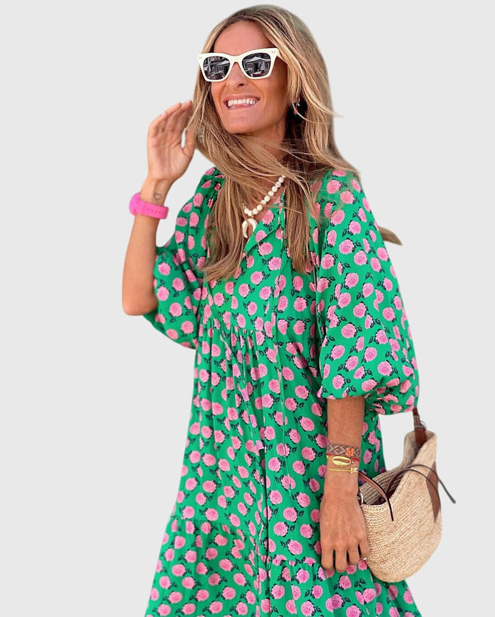Women’s Boho Maxi Dress - Floral Print