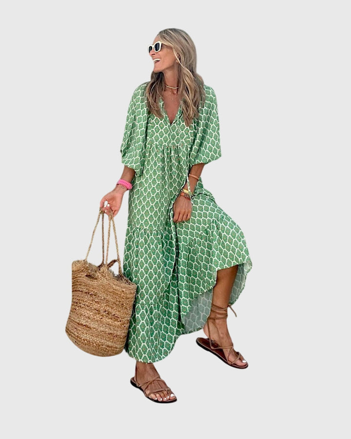 Women’s Boho Maxi Dress - Floral Print