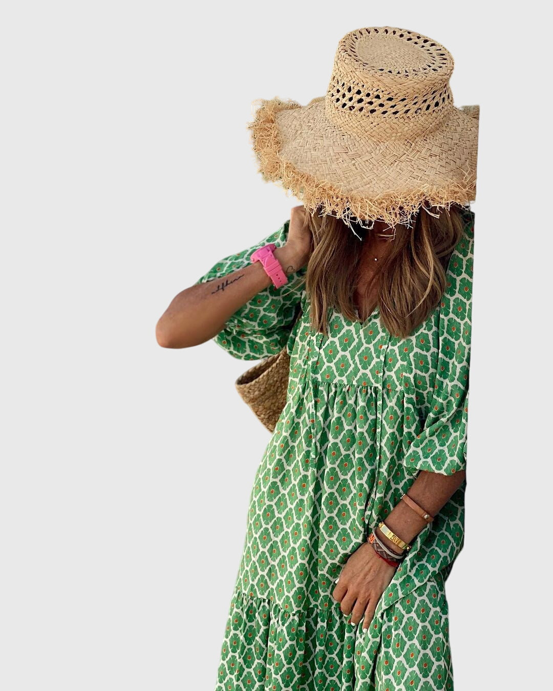 Women’s Boho Maxi Dress - Floral Print