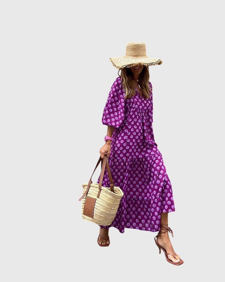 Women’s Boho Maxi Dress - Floral Print