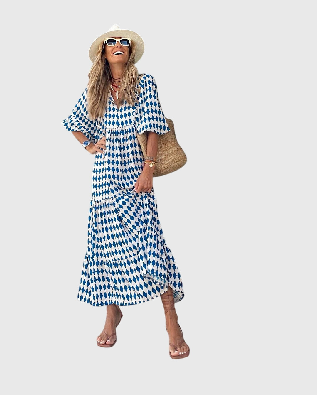 Women’s Boho Maxi Dress - Floral Print