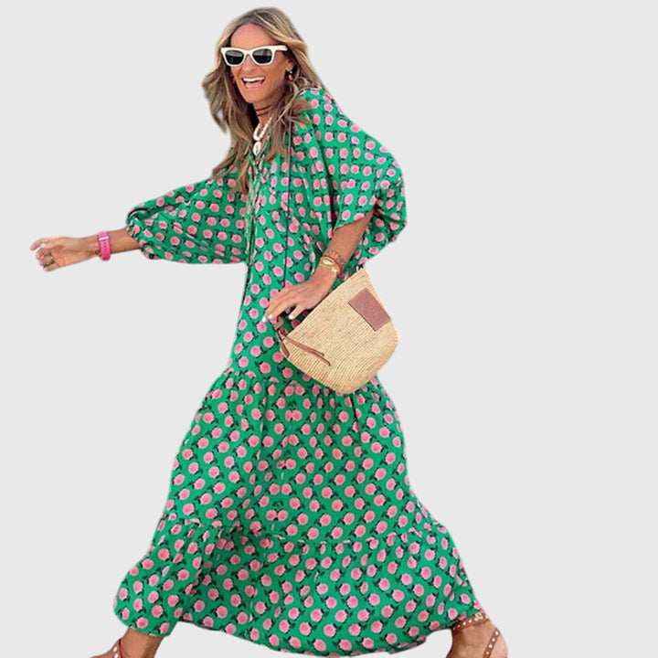 Women’s Boho Maxi Dress - Floral Print