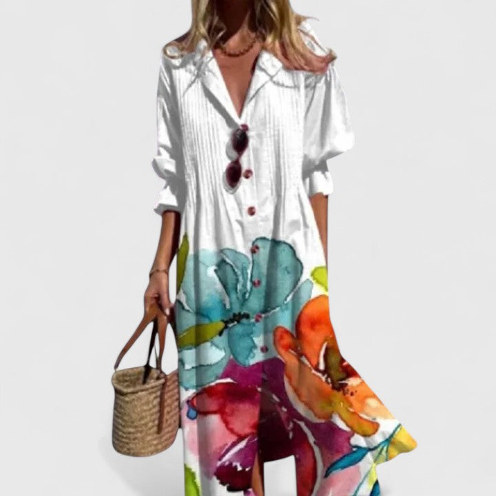 Women’s Boho Maxi Dress with Bold Colors