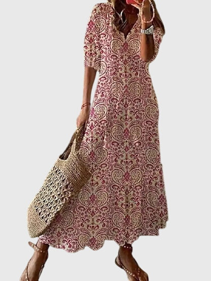 Women’s Boho Vintage Summer Dress with Tassels