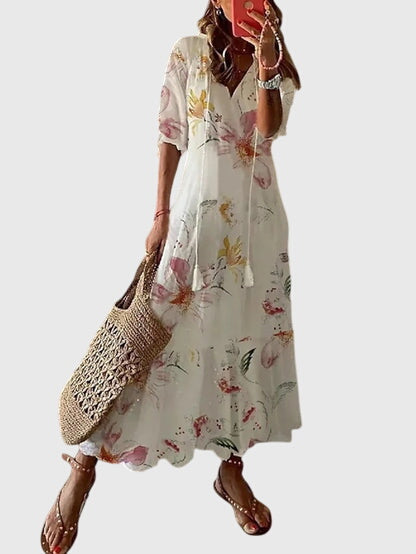 Women’s Boho Vintage Summer Dress with Tassels