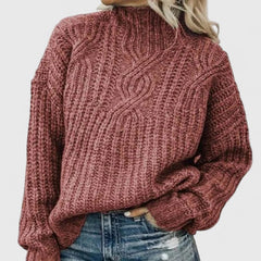 Women’s Cable Knit Sweater with Relaxed Fit