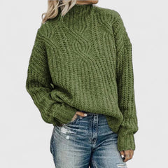 Women’s Cable Knit Sweater with Relaxed Fit